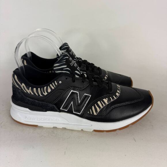 New Balance 997H Athletic Shoes Womens 8 Black Zebra Print Low Top Sneakers - Picture 2 of 10